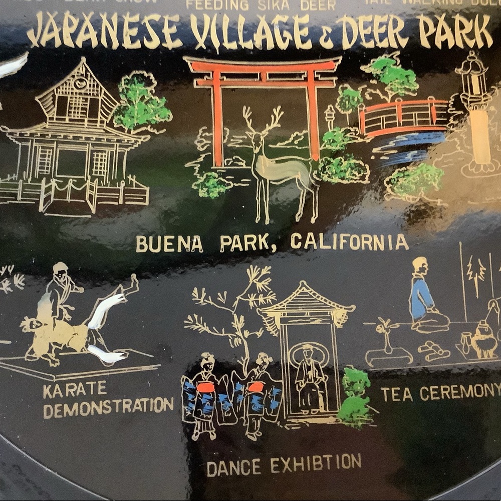 Vintage Japanese Village Deer Park Tin Souvenir Tray - Picture 3 of 6